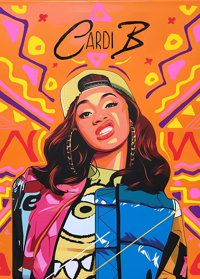 Cardi B Pop Art Portrait