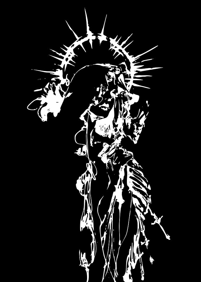 White Figure with Spiky Halo