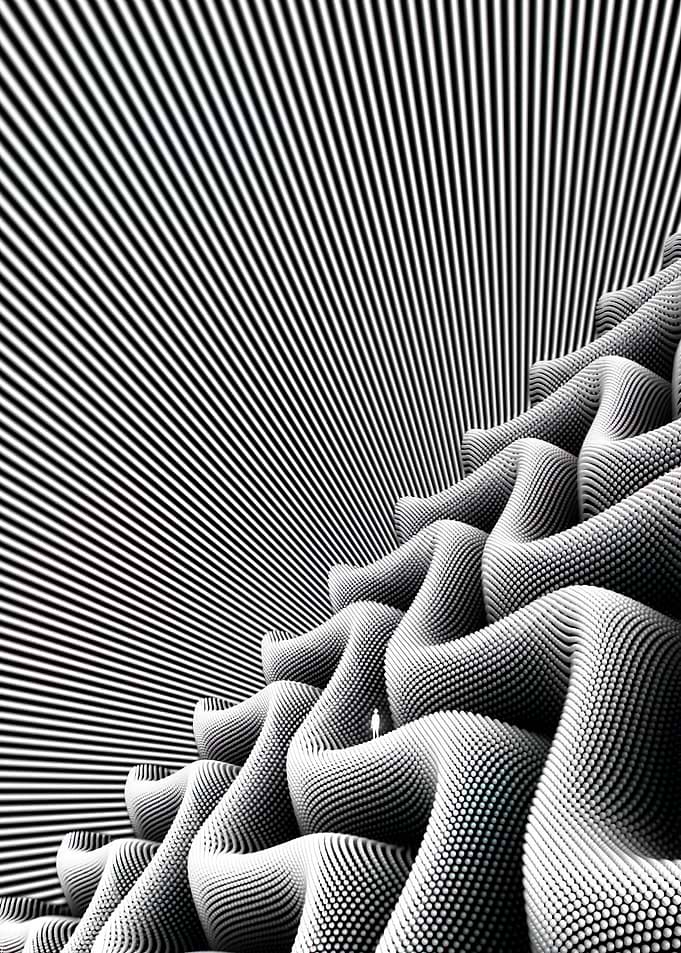 Abstract Black and White Organic Forms