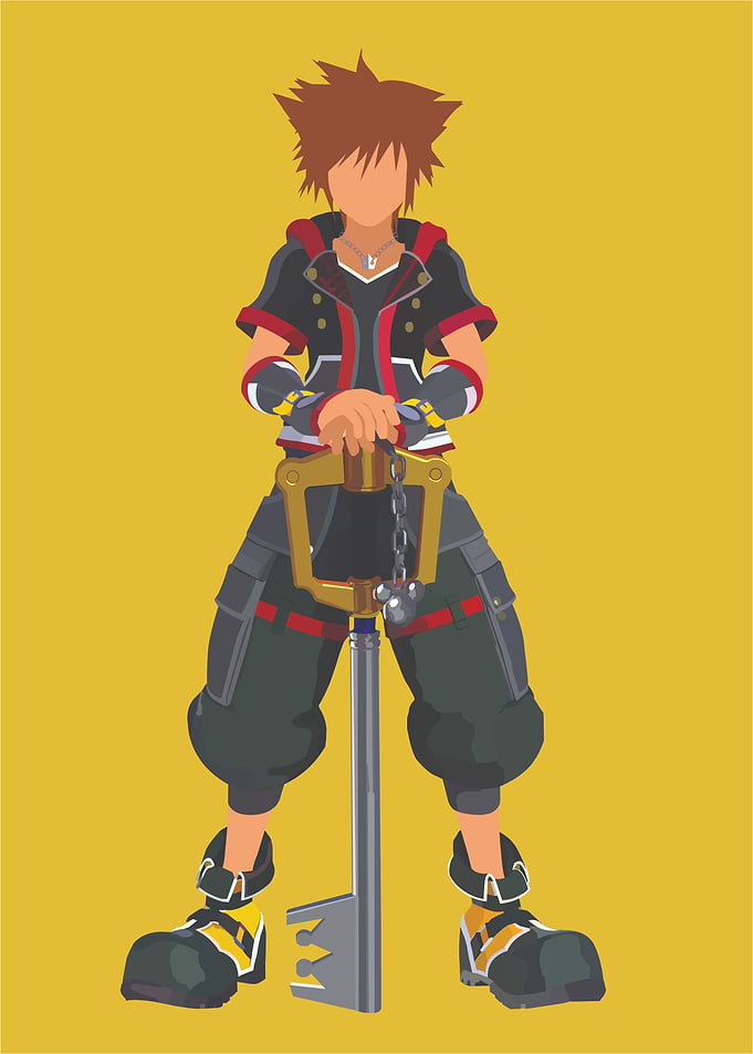 Sora with Keyblade Minimalist Art