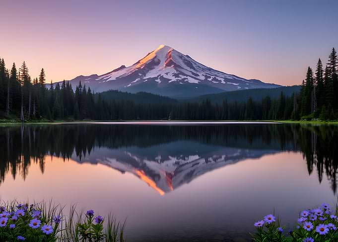 Mountain Reflection at Sunrise
