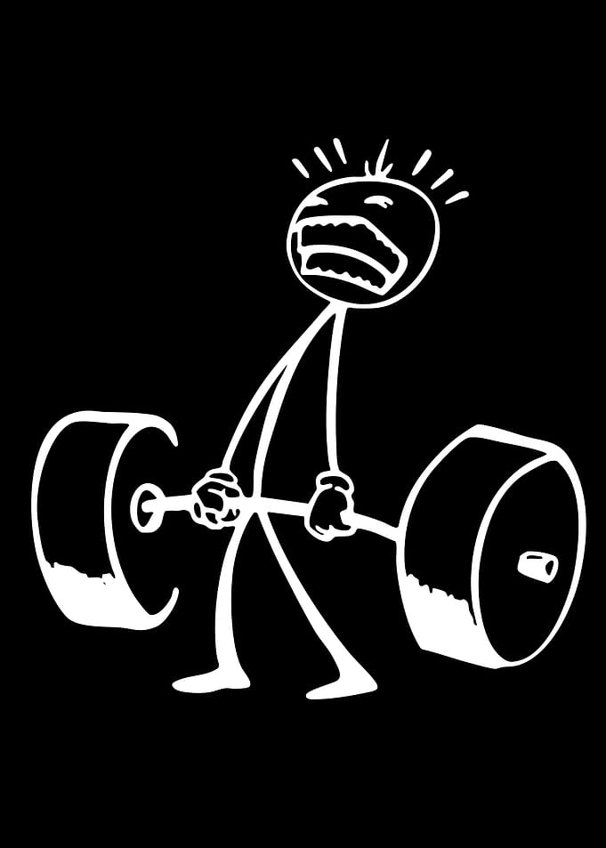 Stick Figure Lifting Weights