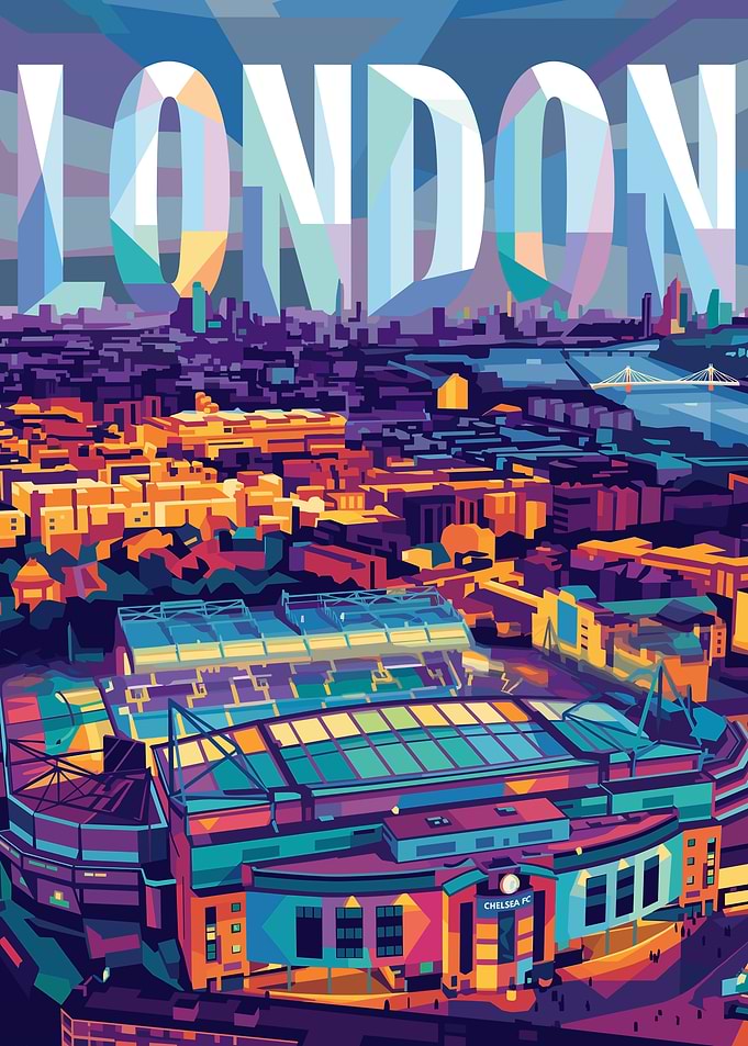 London Cityscape with Stadium