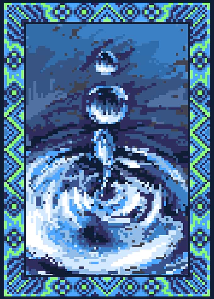 Pixel Art Water Droplet Carpet