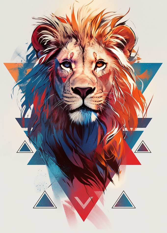 Geometric Lion Portrait