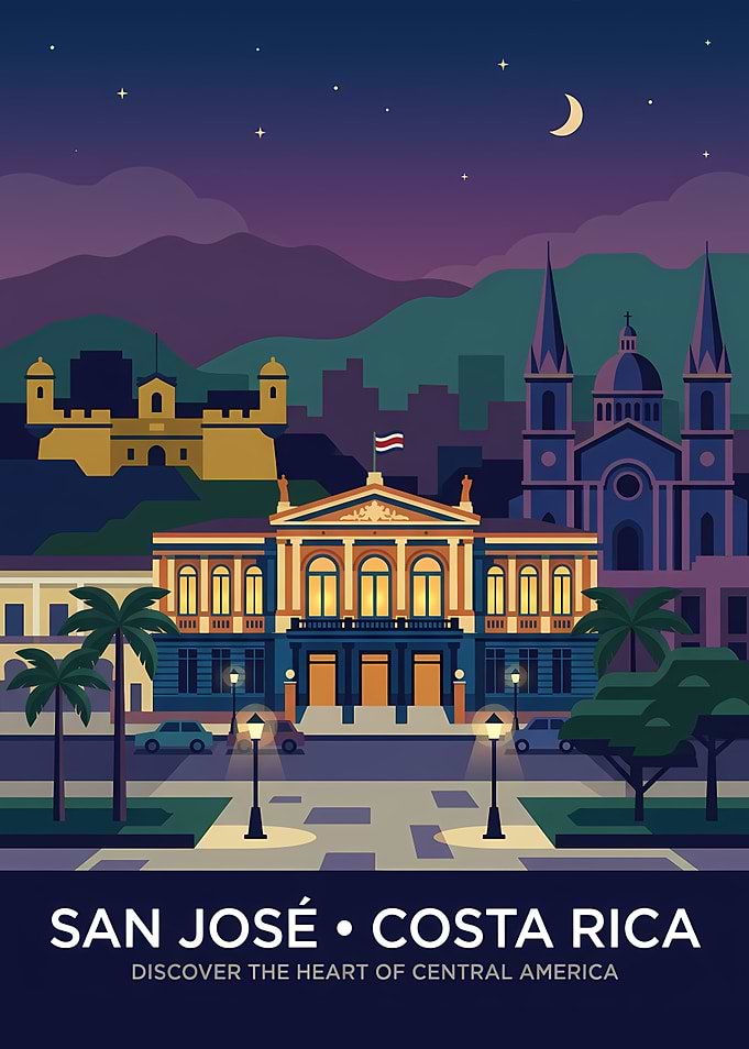 San Jose, Costa Rica Travel Poster