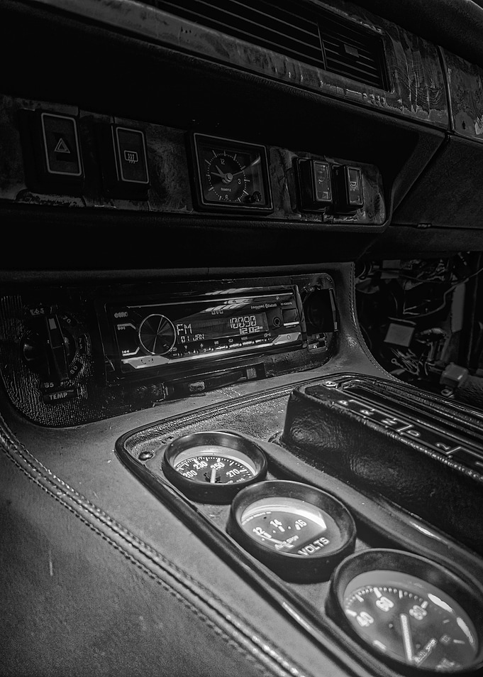 Vintage Car Dashboard with Gauges