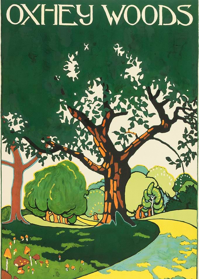 Oxhey Woods Vintage Poster