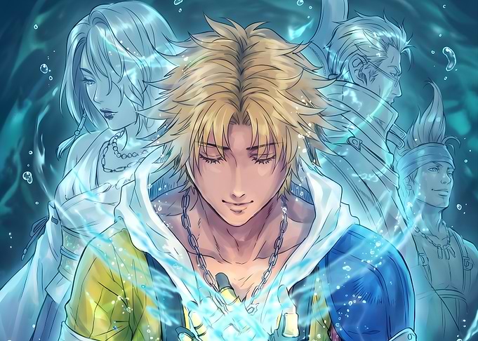 Final Fantasy X Characters in Water