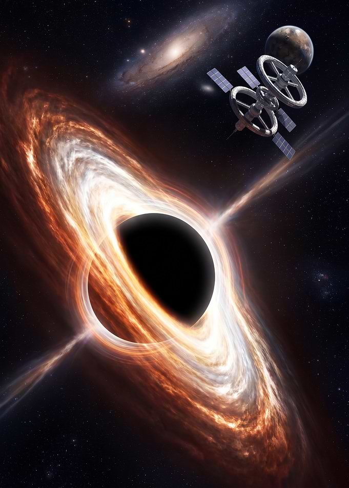 Black Hole and Space Station