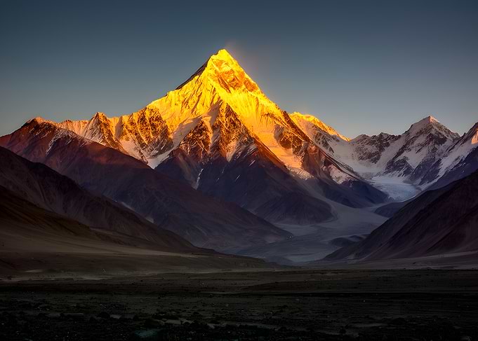 Golden Mountain Peak at Sunrise