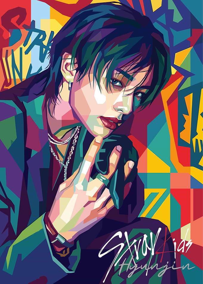 Stray Kids Hyunjin Pop Art Portrait