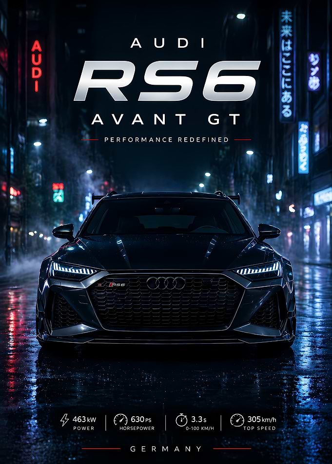 Audi RS6 Avant GT in Neon City