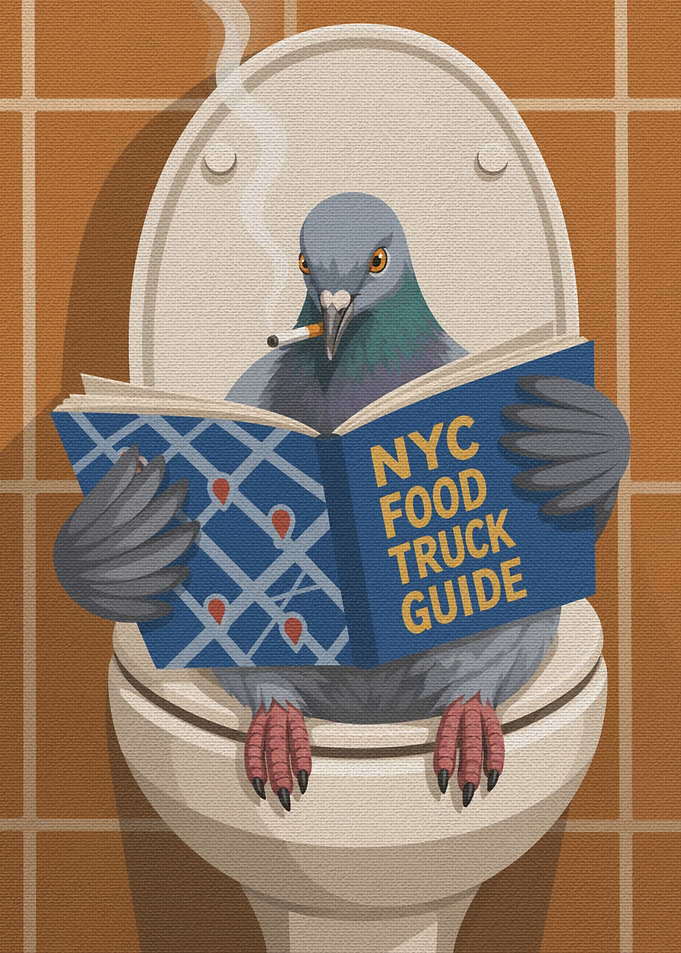 Pigeon Reading NYC Food Truck Guide