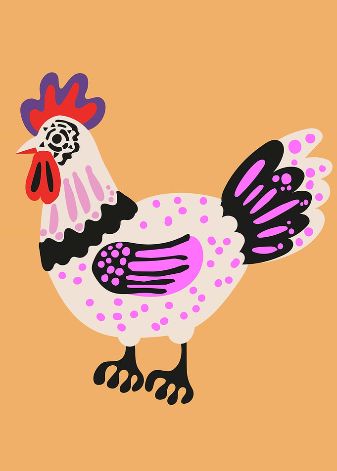 Stylized Chicken Illustration