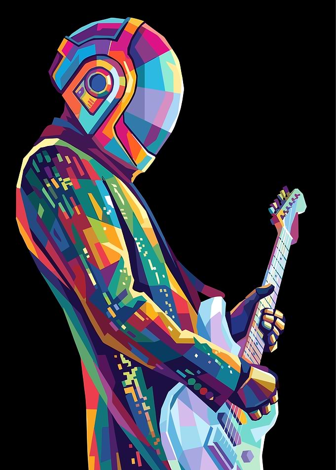 Daft Punk Pop Art Portrait