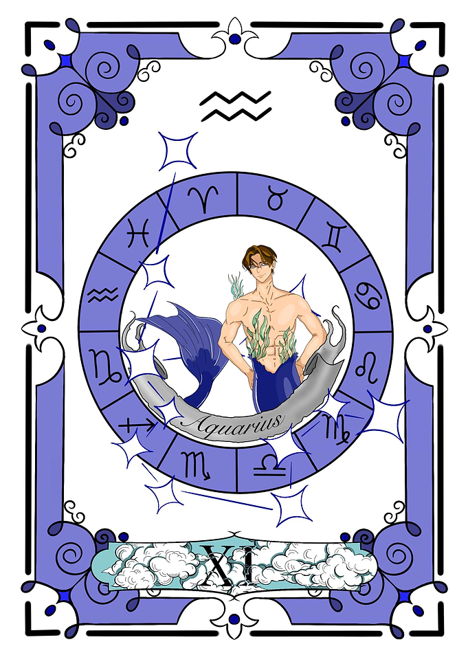 Zodiac Aquarius Card