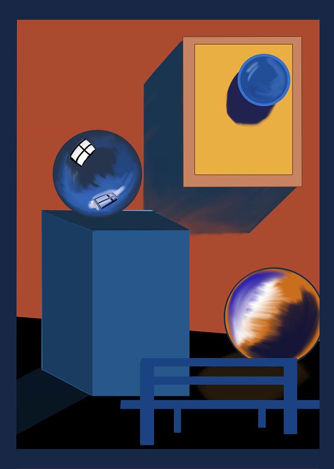 Abstract Still Life with Spheres