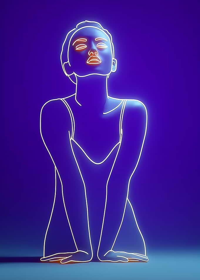 Neon Outline of a Woman