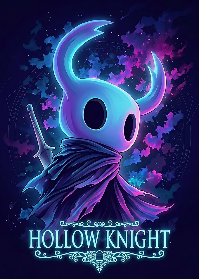 Hollow Knight Neon Poster
