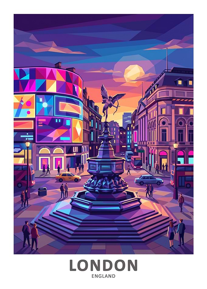 Piccadilly Circus London at Dusk
