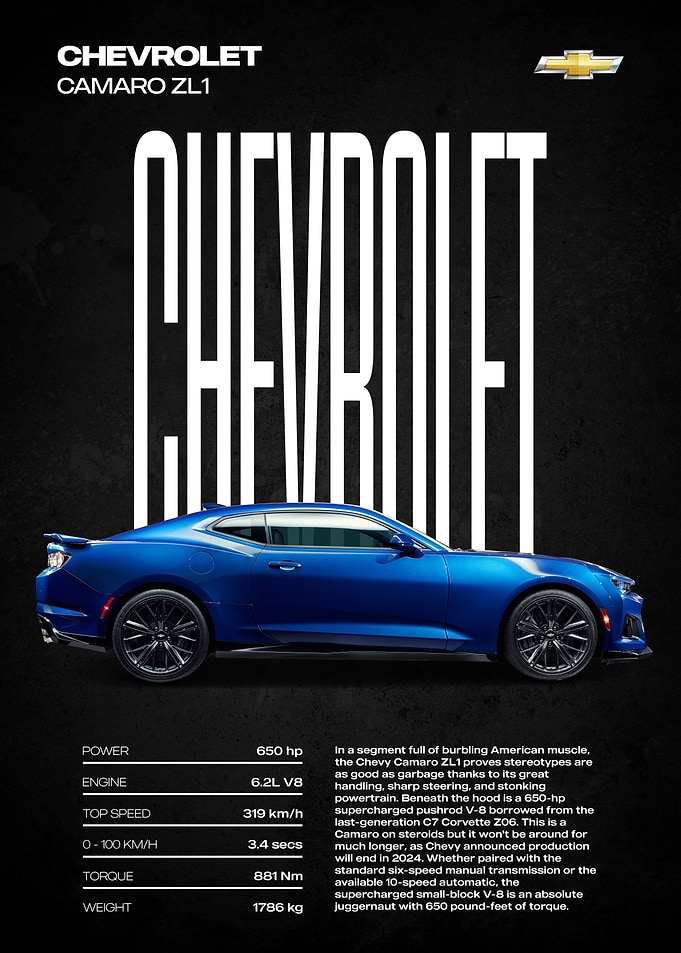 Chevrolet Camaro ZL1 Poster