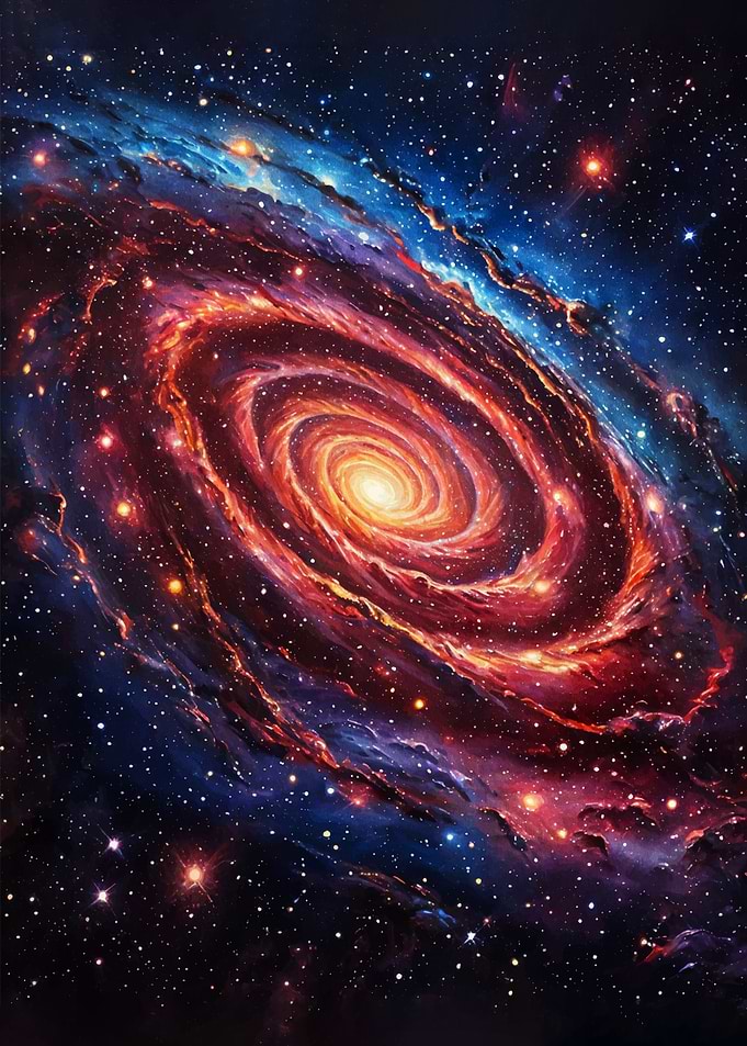 Vibrant Spiral Galaxy in Deep Space