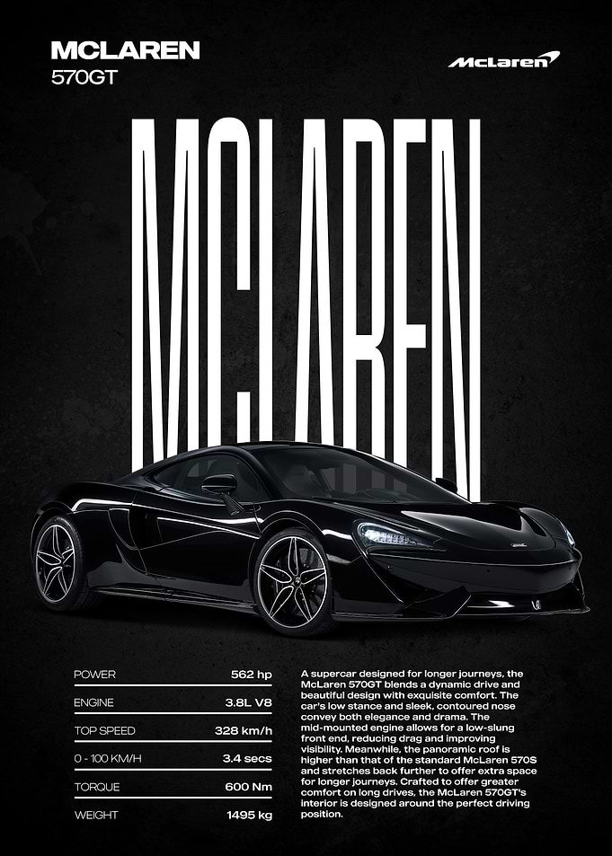 McLaren 570GT Black Sports Car