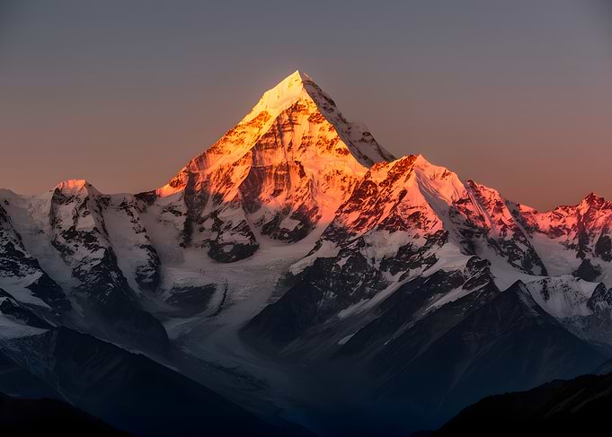 Majestic Mountain Peak at Sunrise