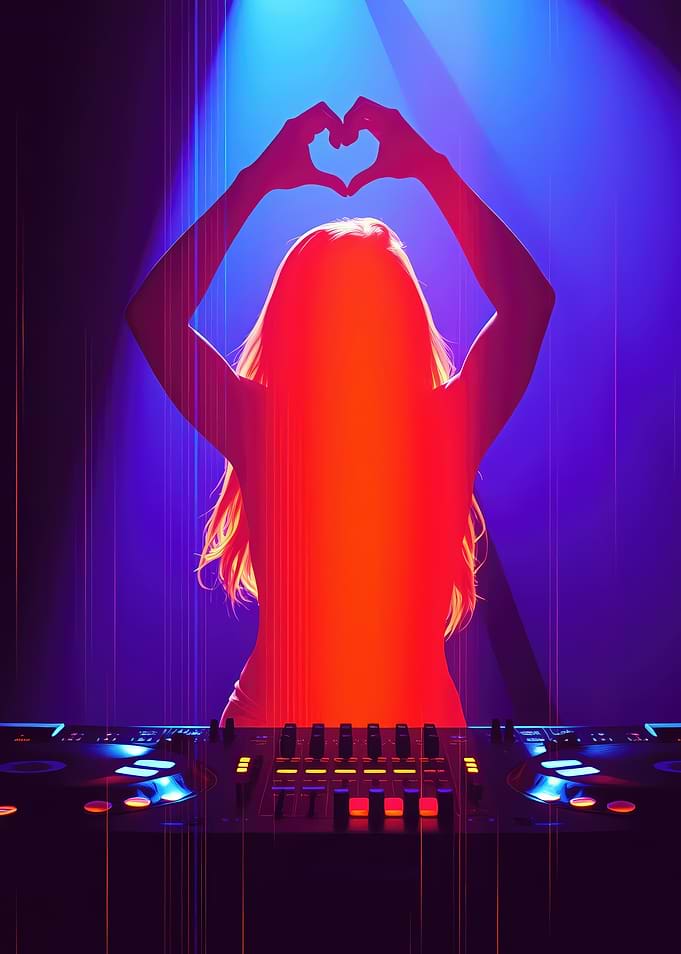 DJ making a heart shape with hands