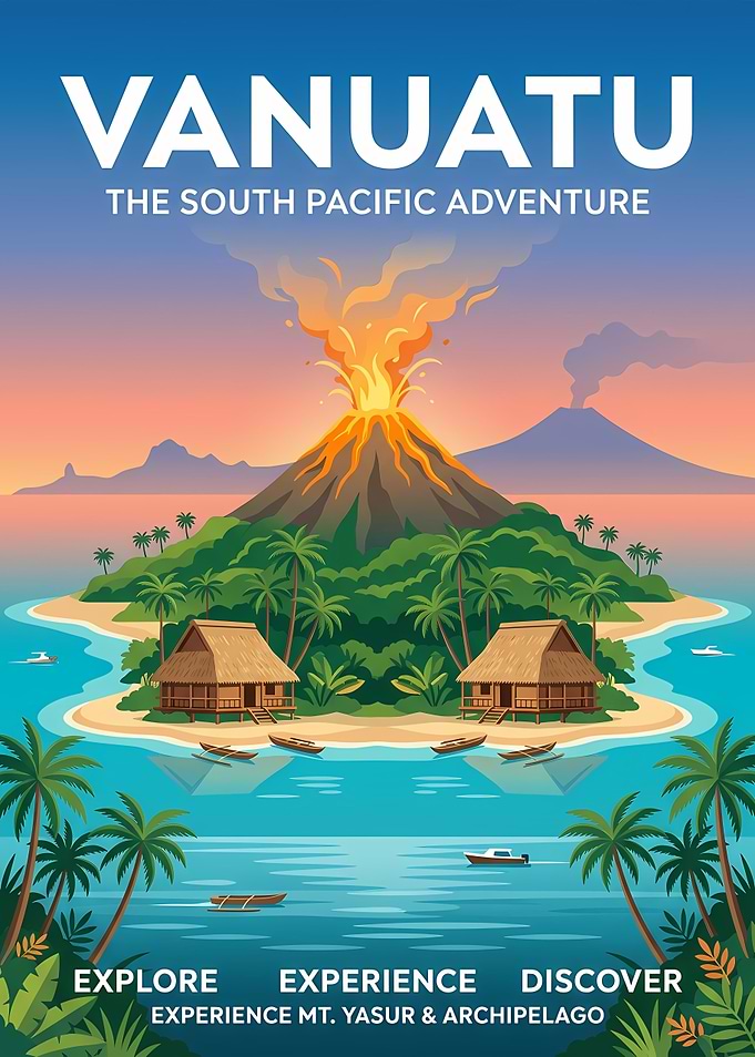 Vanuatu South Pacific Adventure Poster