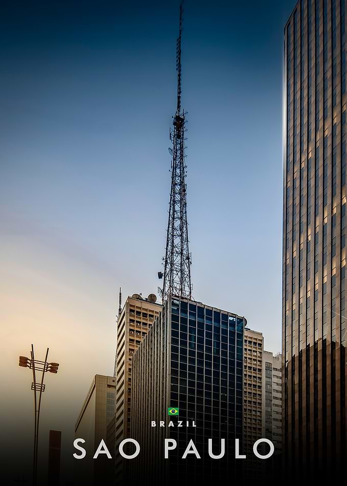 Sao Paulo cityscape with radio tower