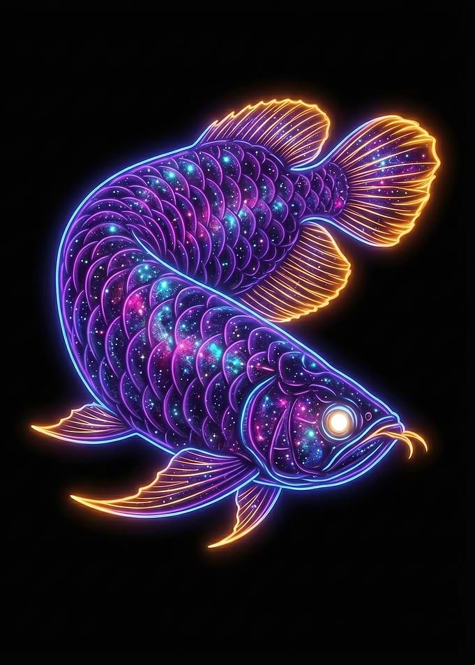 Neon Galaxy Arowana Fish