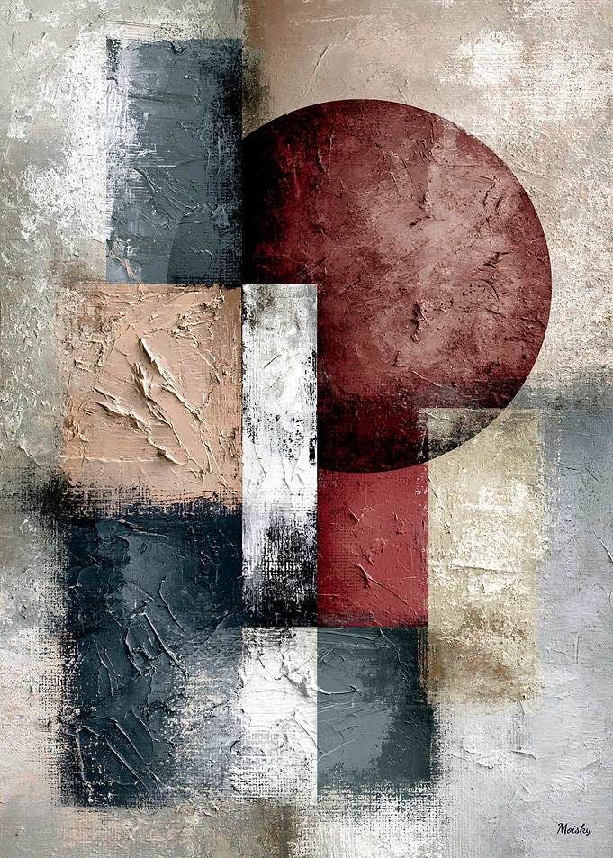 Textured Geometry No. 1 Minimalist Abstract Wall Art