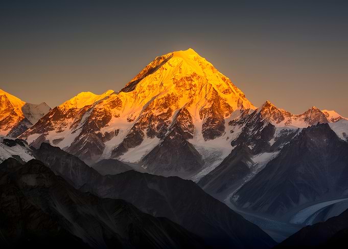 Golden Mountain Peak at Sunrise