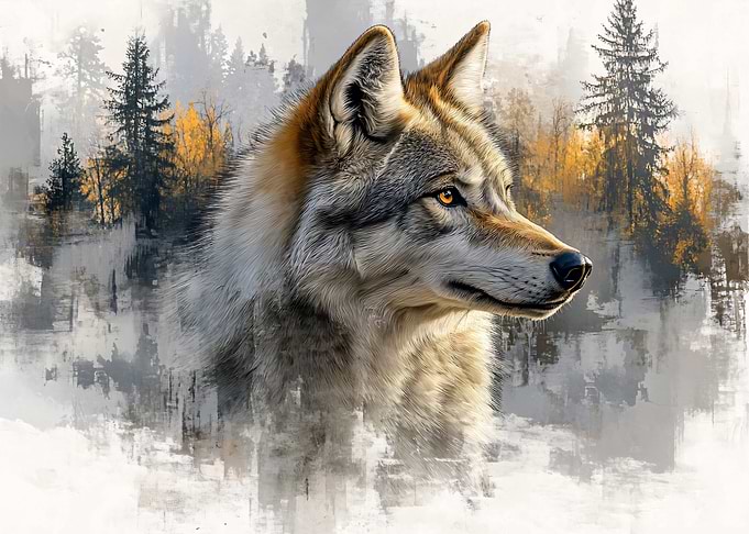 Wolf in a Forest