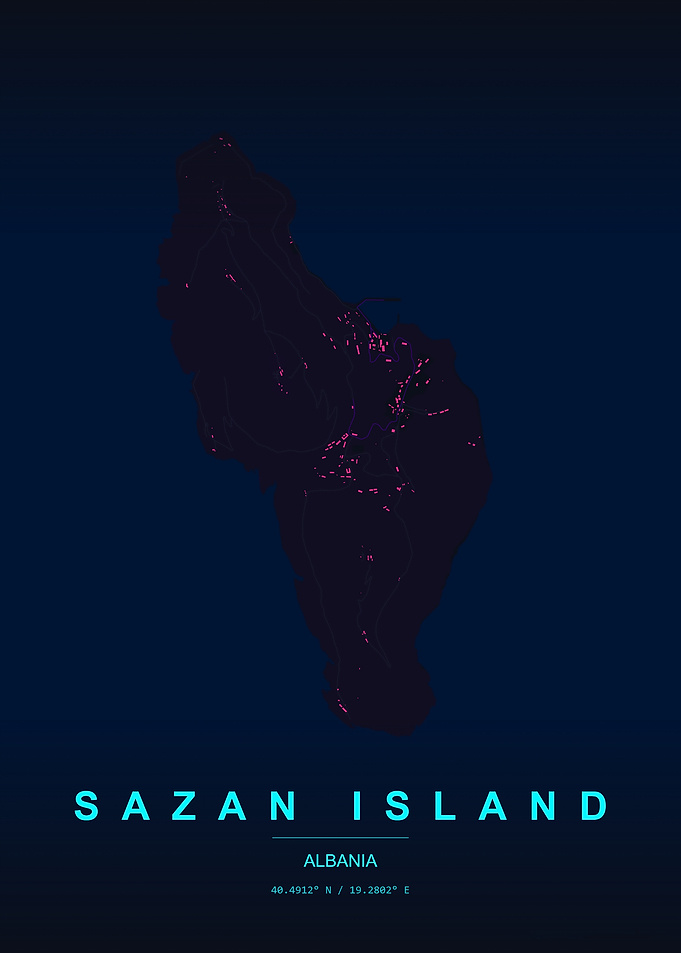 Sazan Island Map