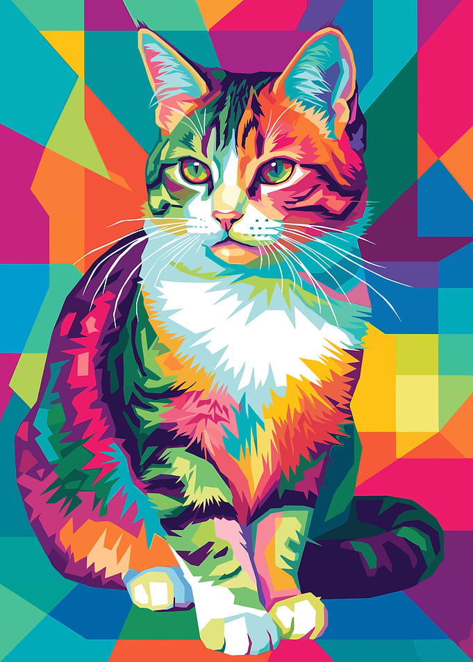 Colorful Cat Portrait