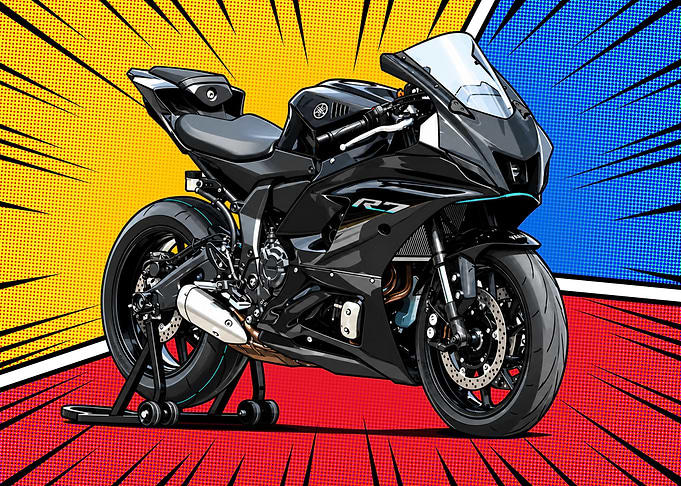 Black Yamaha R7 Motorcycle