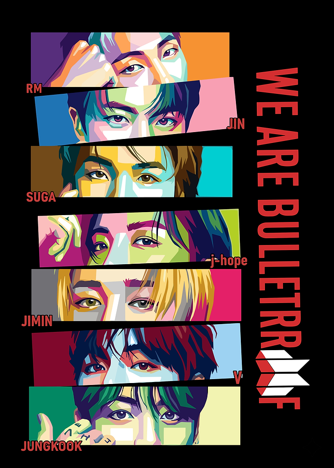 BTS Members Pop Art Portrait