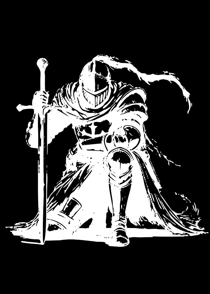 Knight Kneeling with Sword