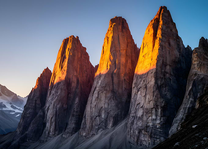 Jagged Peaks Bathed in Golden Sunlight
