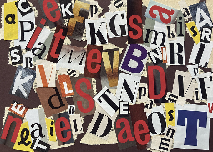 Collage of Cut-Out Letters
