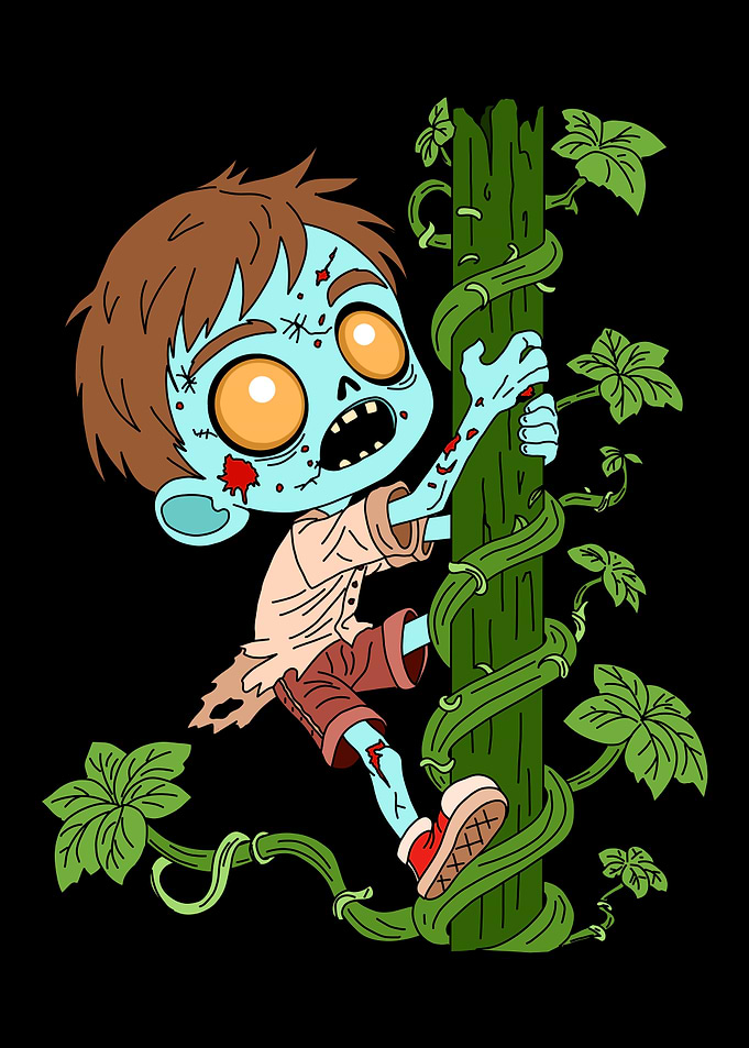 Cartoon Zombie Jack and the Beanstalk