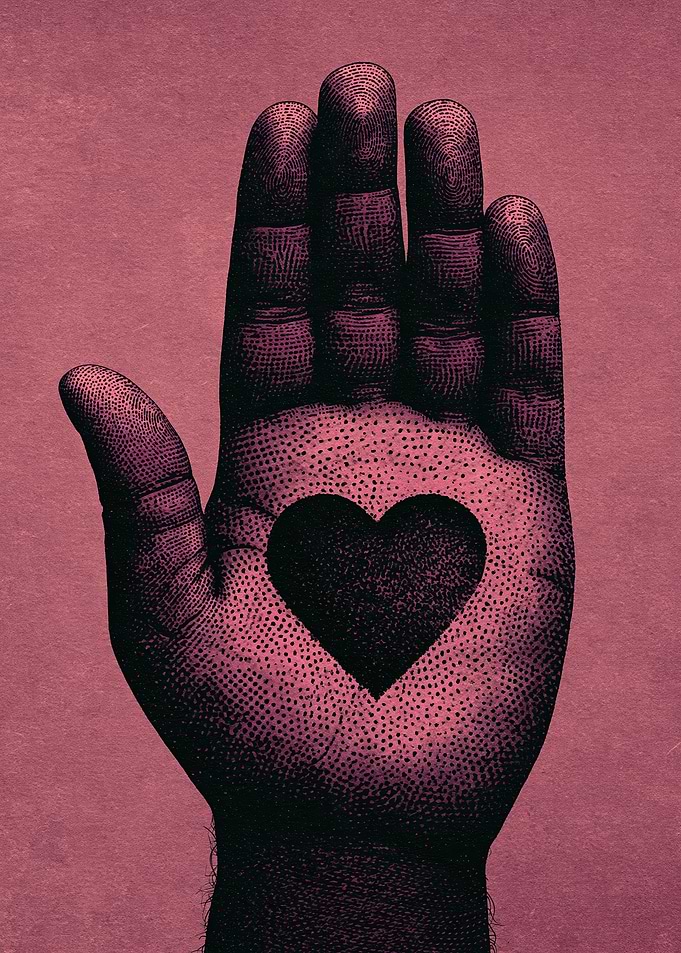 Hand with Heart Cutout