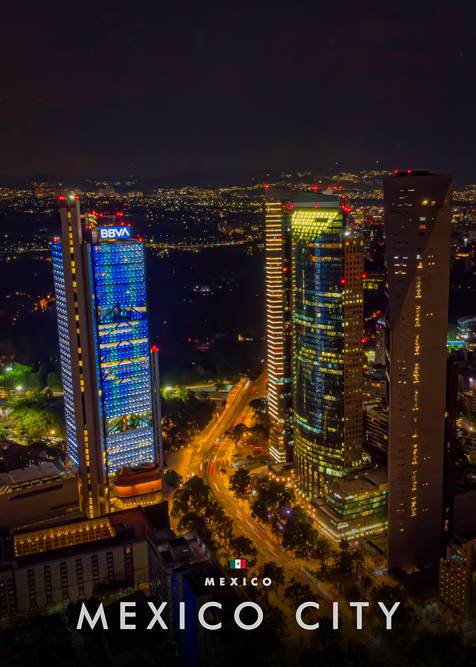 Mexico City Skyline at Night