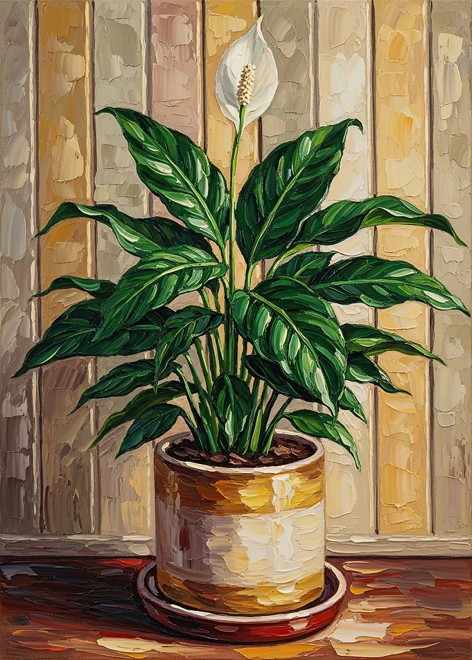 Potted Peace Lily Painting
