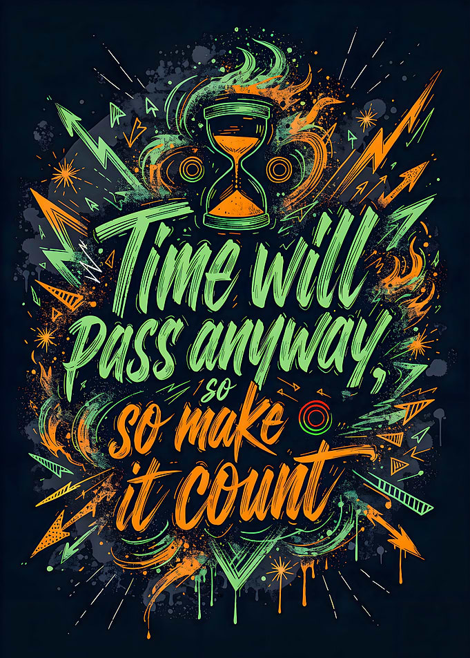 Inspirational Time Management Typography Art