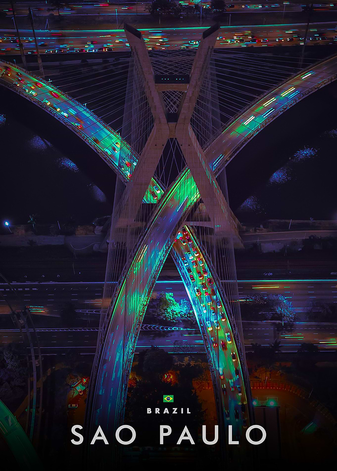 Sao Paulo Bridge at Night
