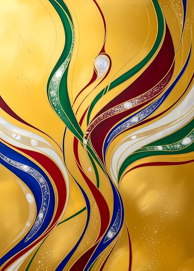 Abstract Swirling Golden Art